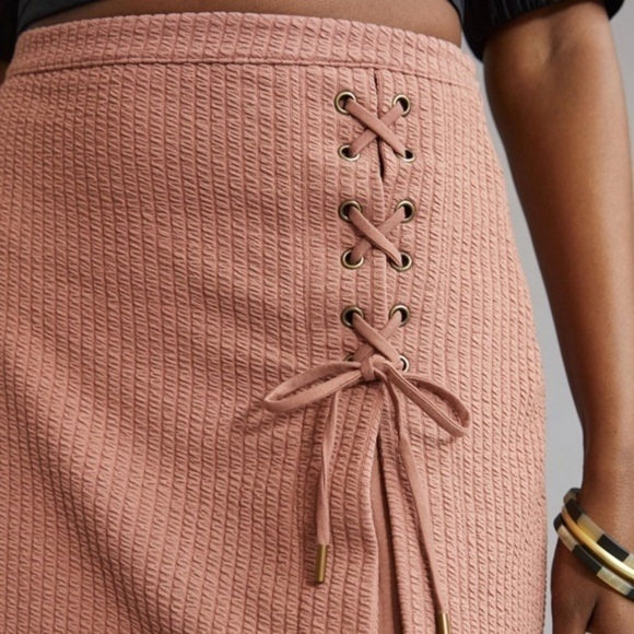 Anthropologie Lace-Up Knit Mini Skirt - Picture 6 of 7